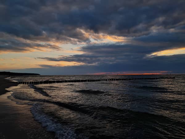 Sonnenuntergang am breitesten Strand der Ostsee