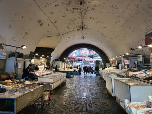 Lebendiger Fischmarkt mit lokalem Flair